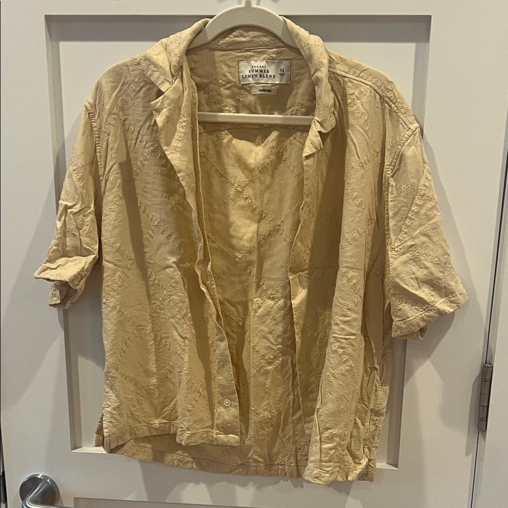 Abercrombie & Fitch Light Yellow Linen Blend Shirt